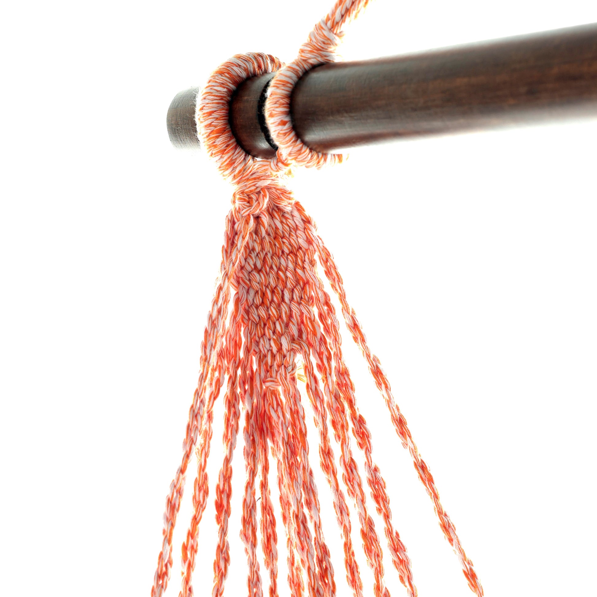 orange an white hammock strings