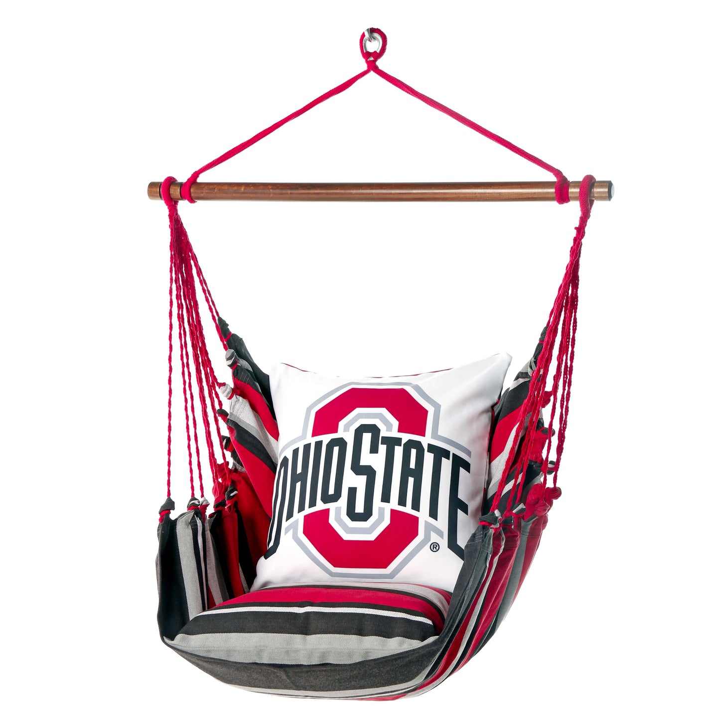 Ohio State Buckeyes Chair Swing With Athletic Logo and pillows front