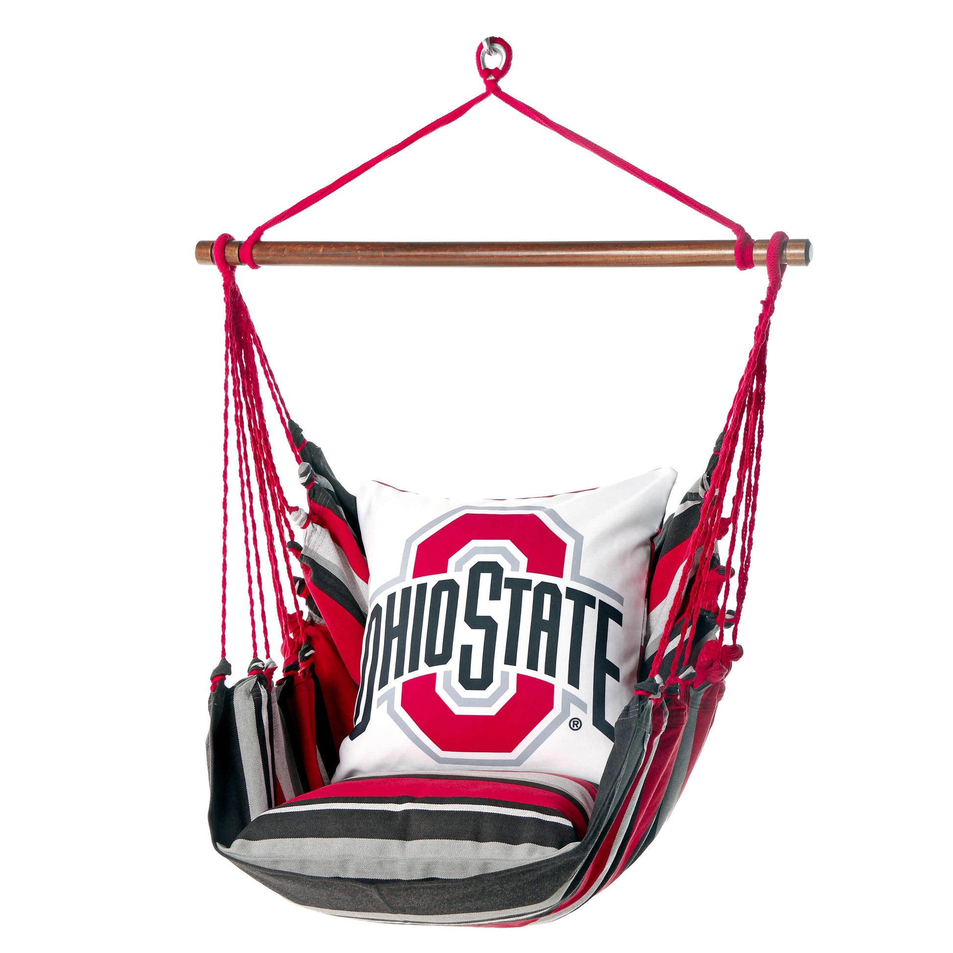 Ohio State Buckeyes Chair Swing With Athletic Logo and pillows front