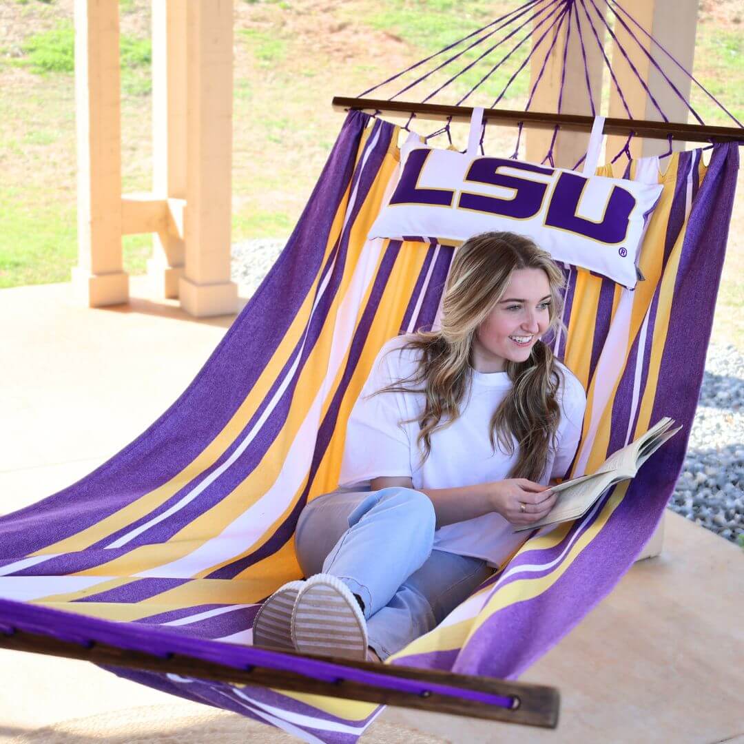 LSU Tigers Logo Hammock outdoors