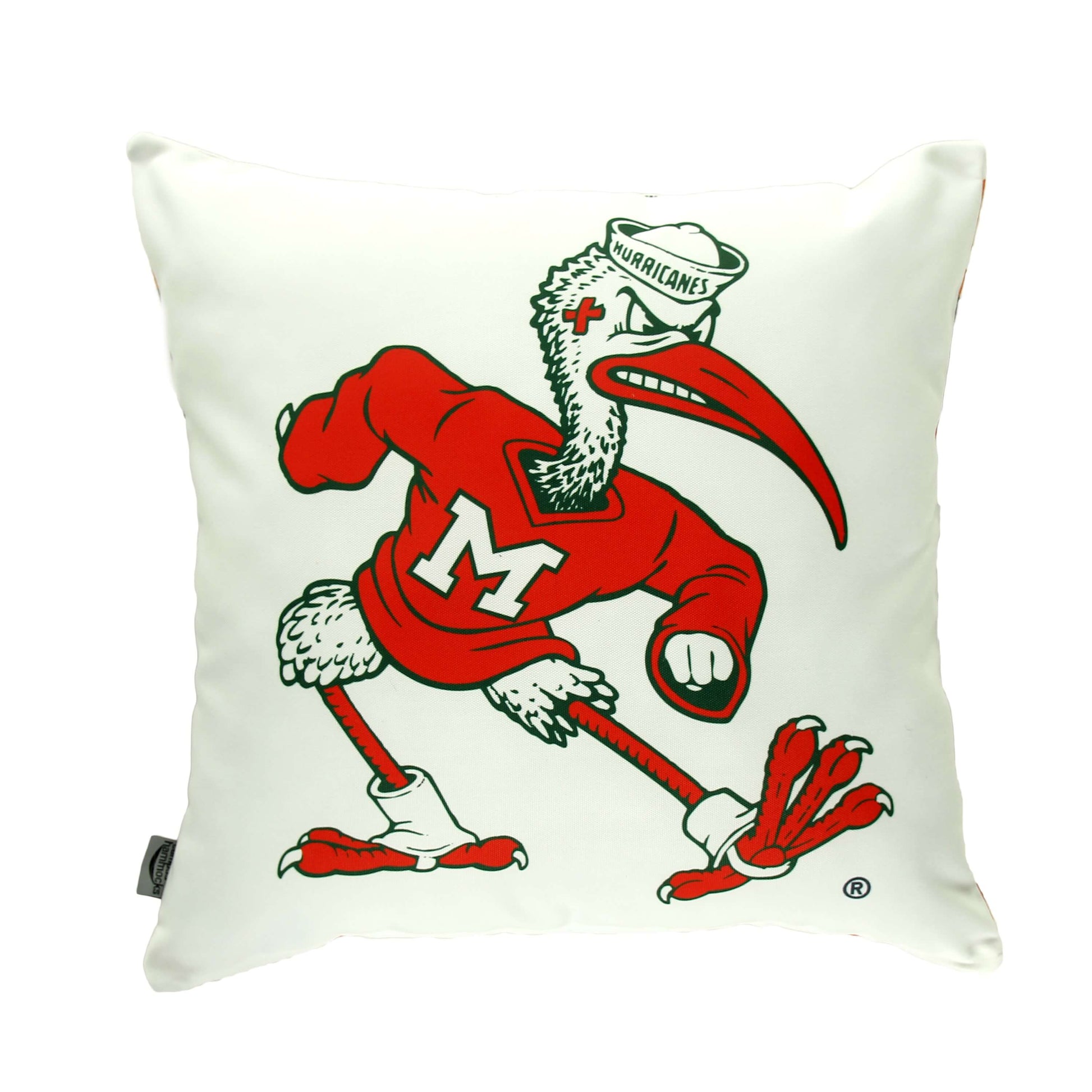 Miami hurricanes throw pillow