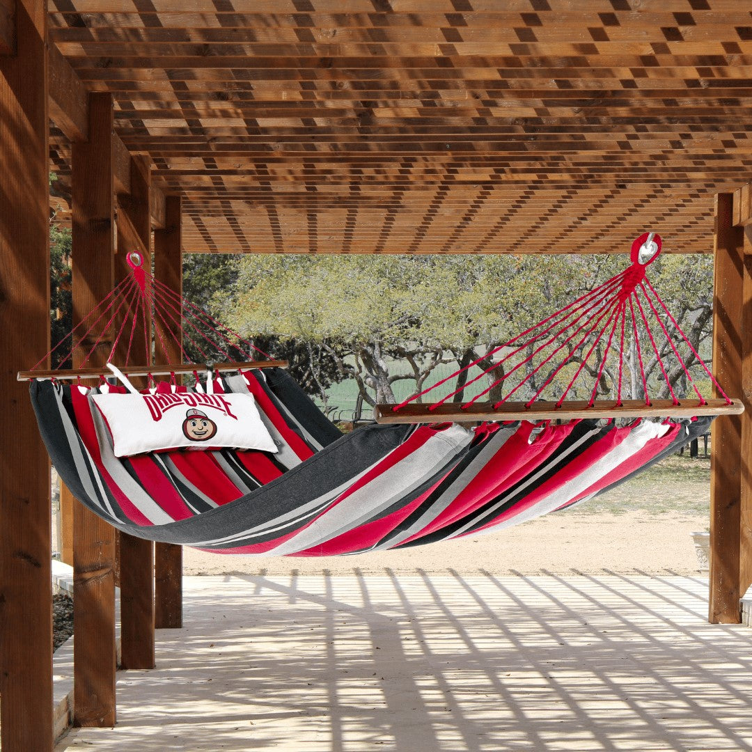 Ohio state buckeyes hammock outdoors patio porch