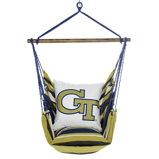 Georgia Tech Logo Hanging Chair pillows with Gold Georgia Tech logo