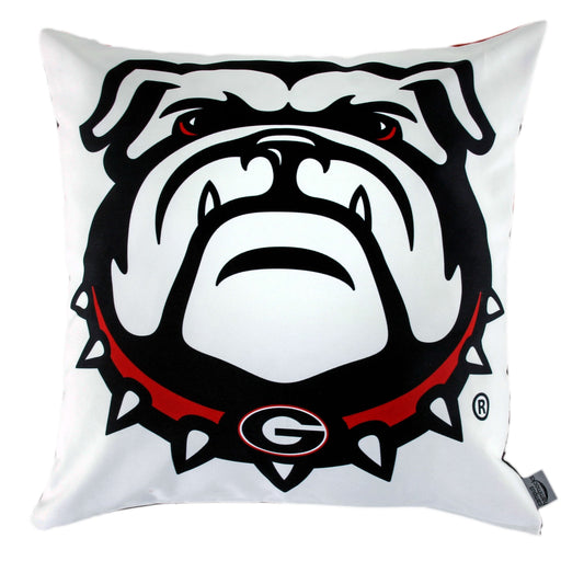 Georgia Bulldog Dawg face pillow cover