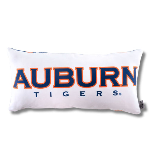 Pillow with 'Auburn Tigers' text on a white background