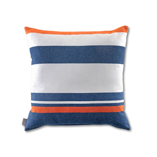  Auburn tigers colored pillow with blue and orange stripes on a white background