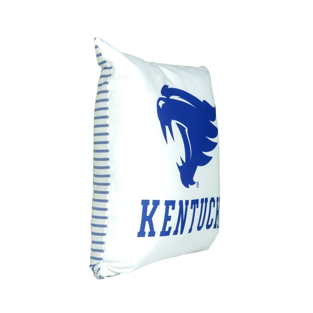 side view of Blue Kentucky Wildcat Mascot Pillow