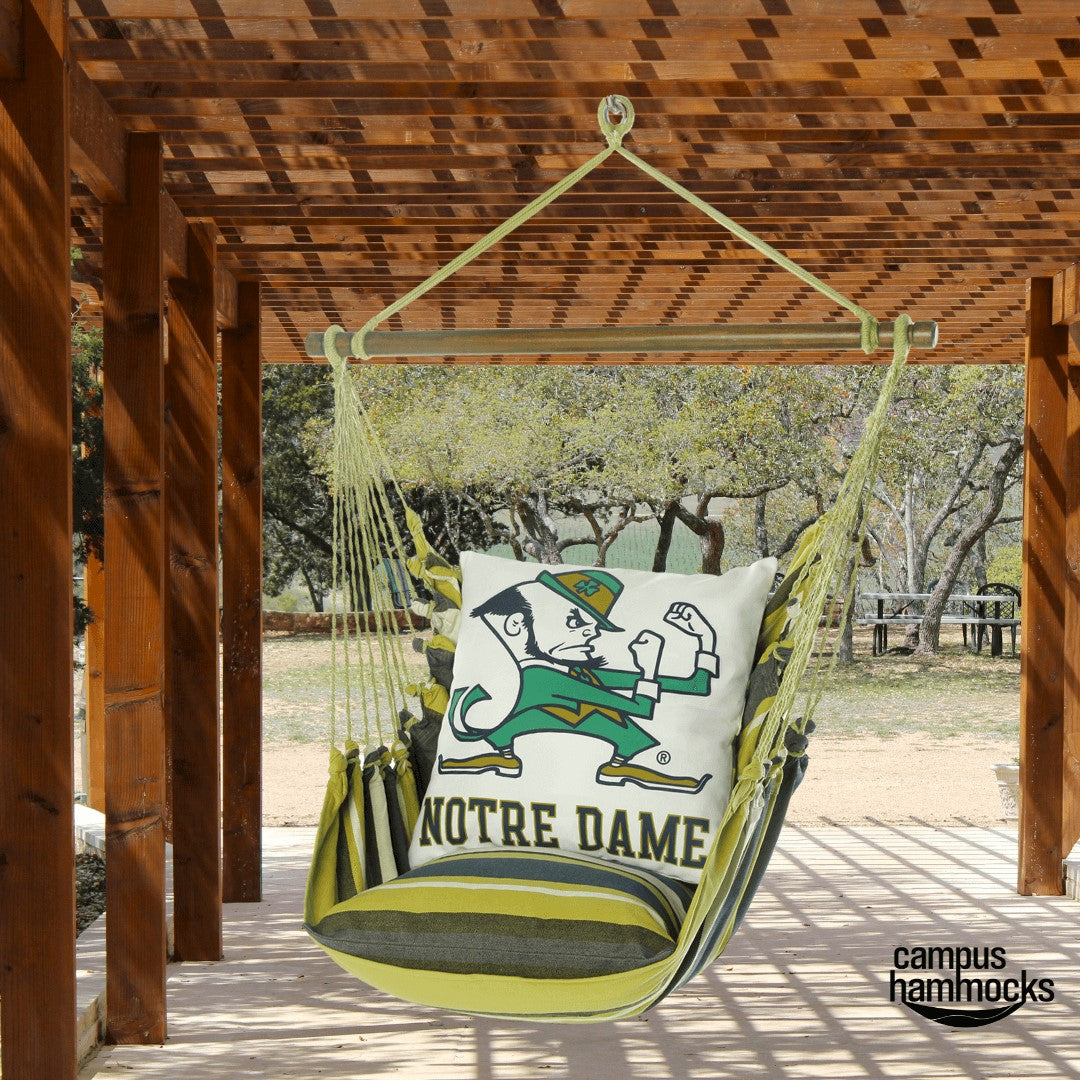 Notre Dame Fighting Irish Chair Mascot Leprechaun outdoors 