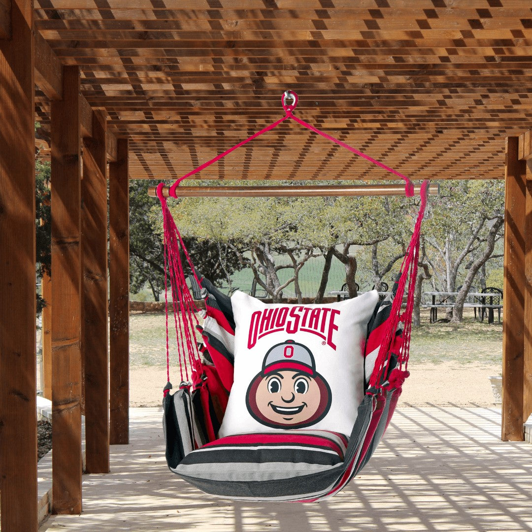 Ohio State Buckeyes Chair Swing Outdoor Porch