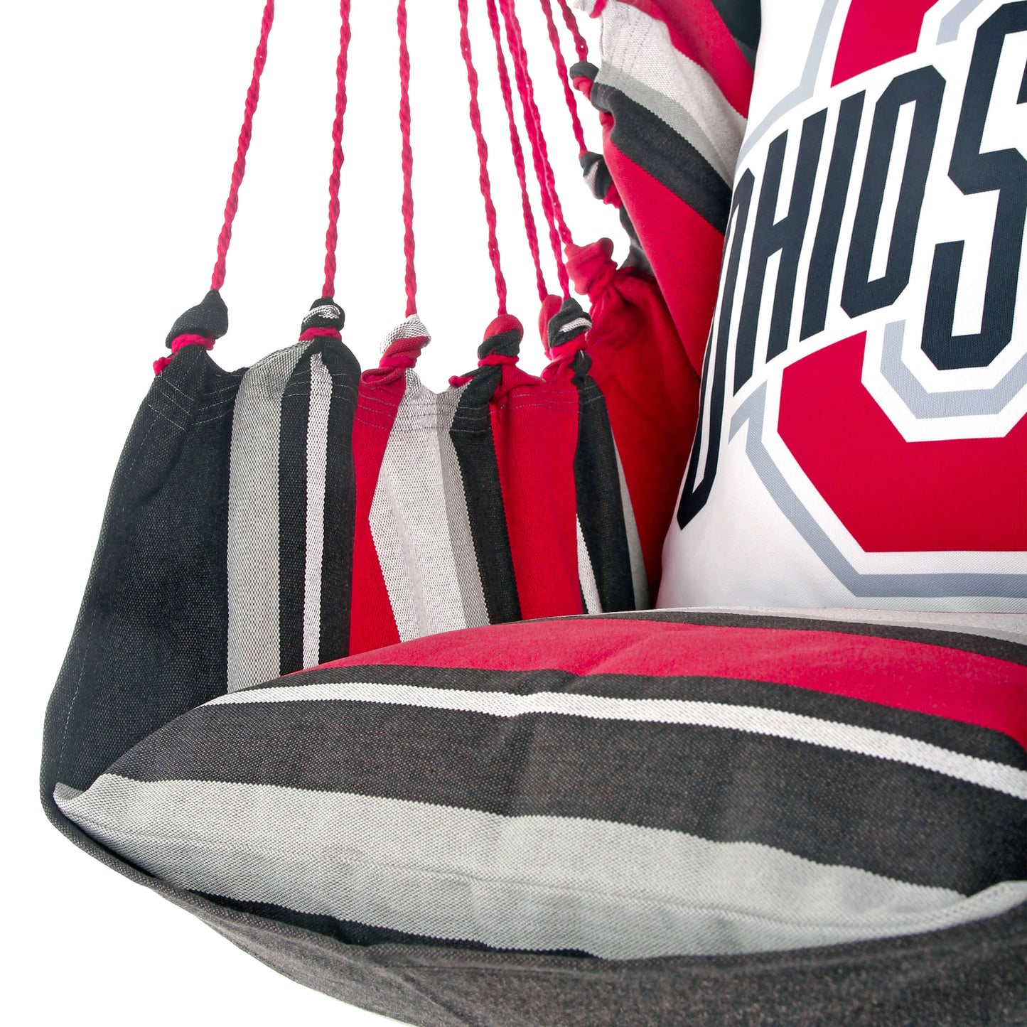 Ohio State Chair Swing seat with pillow cushions