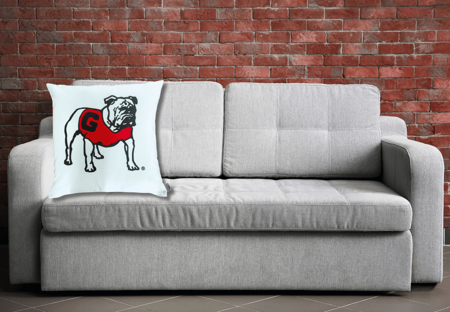 Bulldog Georgia Pillow Cushion Sham Decor 