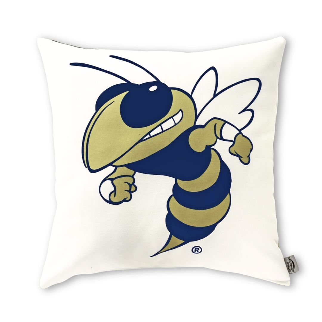 Yellow Jackets Buzz pillow cover in Georgia Tech colors