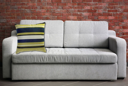 Yellow striped pillow sham