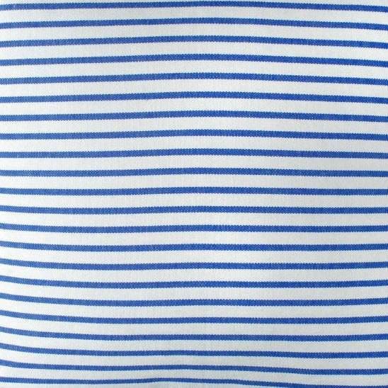 Blue and white striped fabric