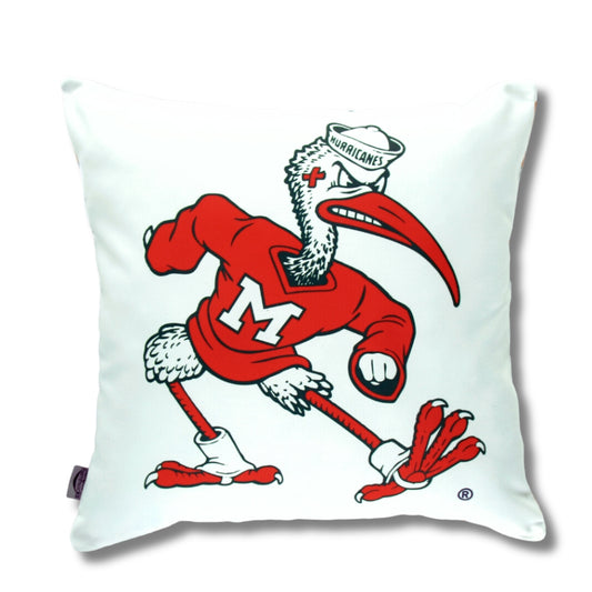 Miami hurricanes Ibis mascot pillow cushion