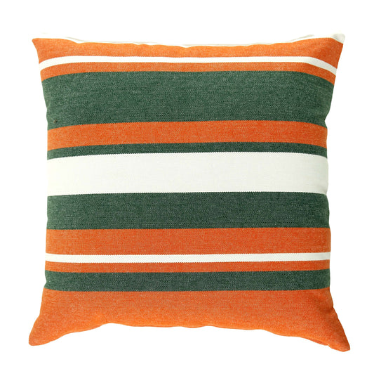 University of Miami Colors Striped Pillow Cover | CANES