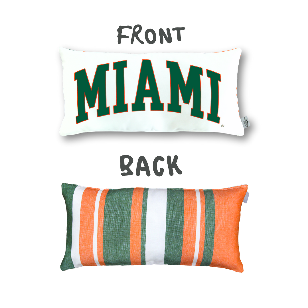 University of Miami Hurricanes Lumbar Pillow Cover