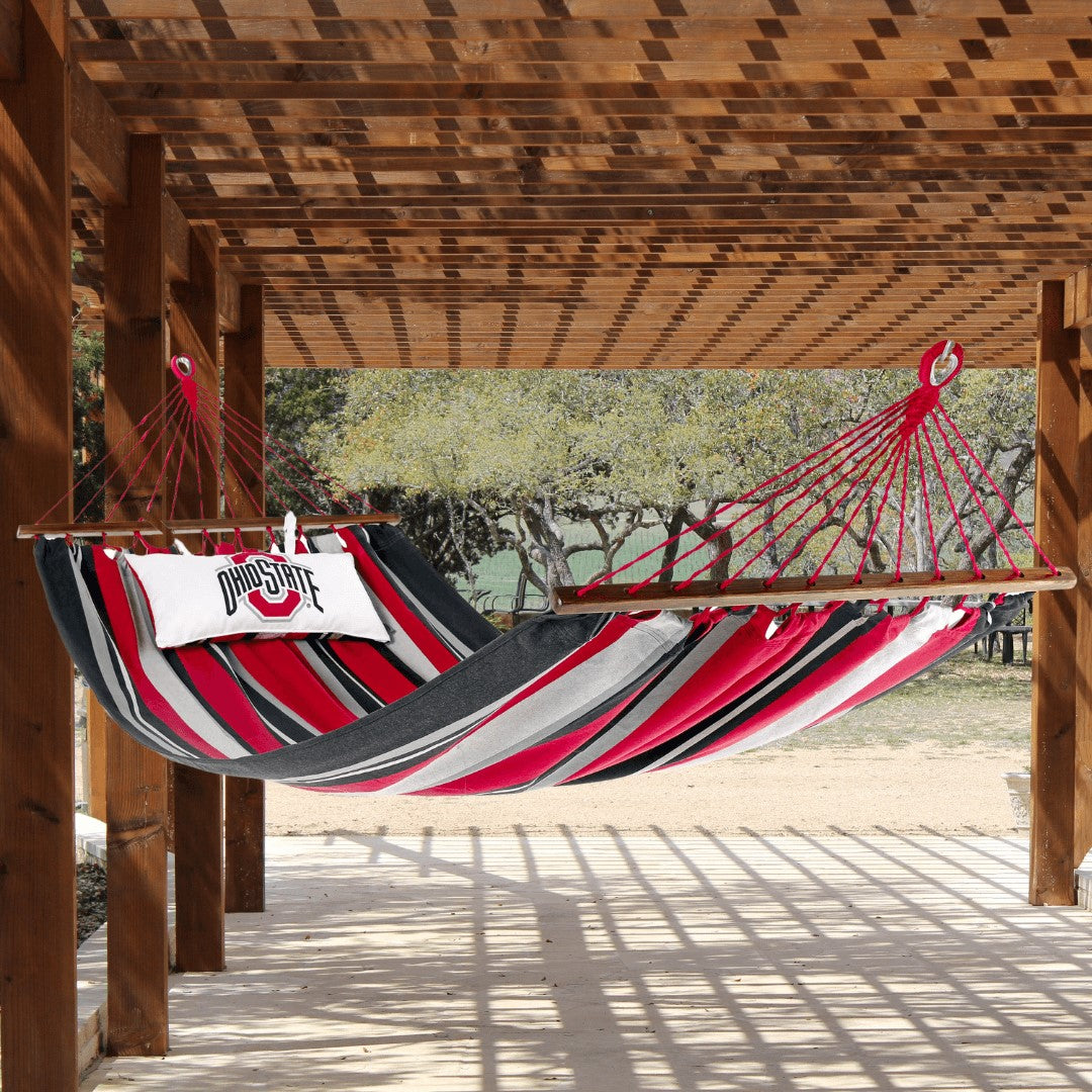 ohio state hammock osu logo on a porch outdoors